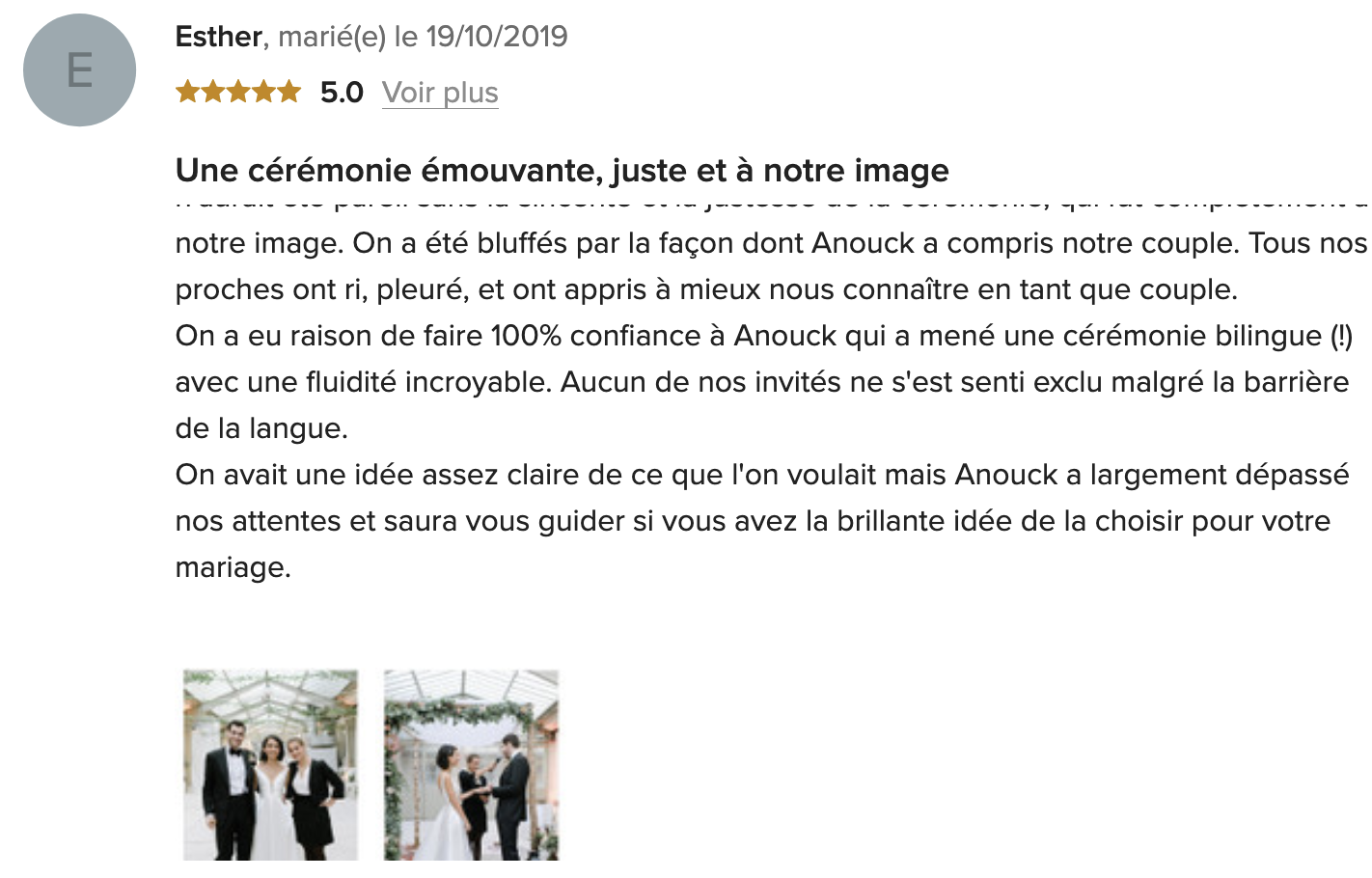 Témoignage d’Esther et Marshal
